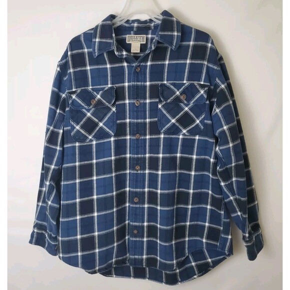 Duluth Trading Co Men’s L Button Down Heavy Plaid Flannel Shirt Long Sleeve - Picture 1 of 5